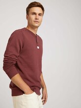 Henley Sweatshirt - Männer - Decadent Bordeaux Henley Sweatshirt - Männer - Decadent Bordeaux - 5 - TOM TAILOR
