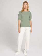 Shirt mit Ballonärmeln - Frauen - soft greyish green Shirt mit Ballonärmeln - Frauen - soft greyish green - 3 - TOM TAILOR Denim