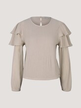 Pullover mit Rüschen - Frauen - cold beige Pullover mit Rüschen - Frauen - cold beige - 7 - TOM TAILOR Denim