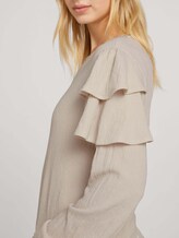 Pullover mit Rüschen - Frauen - cold beige Pullover mit Rüschen - Frauen - cold beige - 9 - TOM TAILOR Denim