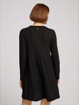 Geripptes Kleid mit Faltenegung - Frauen - Shale Grey Melange Geripptes Kleid mit Faltenegung - Frauen - Shale Grey Melange - 2 - TOM TAILOR Denim