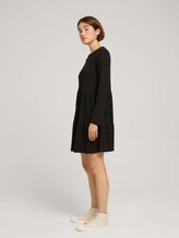 Geripptes Kleid mit Faltenegung - Frauen - Shale Grey Melange Geripptes Kleid mit Faltenegung - Frauen - Shale Grey Melange - 3 - TOM TAILOR Denim