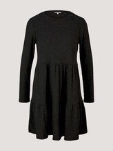 Geripptes Kleid mit Faltenegung - Frauen - Shale Grey Melange Geripptes Kleid mit Faltenegung - Frauen - Shale Grey Melange - 7 - TOM TAILOR Denim