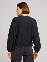 Cropped Pullover mit Schleifen - Frauen - Shale Grey Melange Cropped Pullover mit Schleifen - Frauen - Shale Grey Melange - 2 - TOM TAILOR Denim