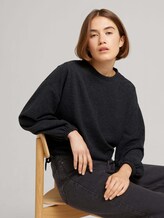 Cropped Pullover mit Schleifen - Frauen - Shale Grey Melange Cropped Pullover mit Schleifen - Frauen - Shale Grey Melange - 5 - TOM TAILOR Denim