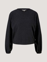 Cropped Pullover mit Schleifen - Frauen - Shale Grey Melange Cropped Pullover mit Schleifen - Frauen - Shale Grey Melange - 7 - TOM TAILOR Denim