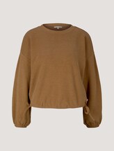 Cropped Pullover mit Schleifen - Frauen - camel melange Cropped Pullover mit Schleifen - Frauen - camel melange - 7 - TOM TAILOR Denim