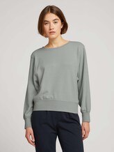 Pullover aus nachhaltiger Baumwolle - Frauen - soft greyish green melange Pullover aus nachhaltiger Baumwolle - Frauen - soft greyish green melange - 1 - TOM TAILOR Denim
