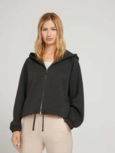 Sweat jacket with raglan sleeves - Women - Shale Grey Melange Sweat jacket with raglan sleeves - Women - Shale Grey Melange - 5 - TOM TAILOR Denim