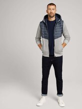 Sweatjacke mit Kapuze mit Steppeinsatz - Männer - Sky Captain Blue Sweatjacke mit Kapuze mit Steppeinsatz - Männer - Sky Captain Blue - 3 - TOM TAILOR