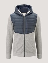 Sweatjacke mit Kapuze mit Steppeinsatz - Männer - Sky Captain Blue Sweatjacke mit Kapuze mit Steppeinsatz - Männer - Sky Captain Blue - 7 - TOM TAILOR