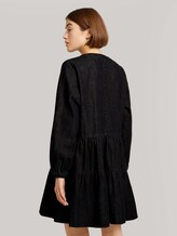 Denim-Blusenkleid mit Volants - Frauen - dark stone black denim Denim-Blusenkleid mit Volants - Frauen - dark stone black denim - 2 - TOM TAILOR Denim