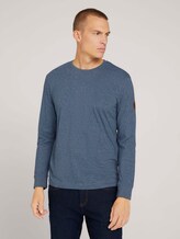 Langarmshirt in Melange-Optik - Männer - poseidon blue grindle Langarmshirt in Melange-Optik - Männer - poseidon blue grindle - 1 - TOM TAILOR