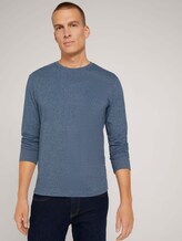 Langarmshirt in Melange-Optik - Männer - poseidon blue grindle Langarmshirt in Melange-Optik - Männer - poseidon blue grindle - 5 - TOM TAILOR