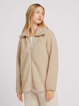Fell Jacke mit Reißverschluss - Frauen - cold beige Fell Jacke mit Reißverschluss - Frauen - cold beige - 1 - TOM TAILOR Denim