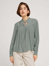 Bluse mit Schleife - Frauen - soft greyish green Bluse mit Schleife - Frauen - soft greyish green - 1 - TOM TAILOR Denim