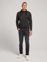 Gestreiftes Langarmshirt mit Stehkragen - Männer - black grey grindle stripe Gestreiftes Langarmshirt mit Stehkragen - Männer - black grey grindle stripe - 3 - TOM TAILOR