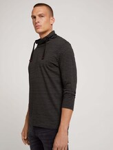 Gestreiftes Langarmshirt mit Stehkragen - Männer - black grey grindle stripe Gestreiftes Langarmshirt mit Stehkragen - Männer - black grey grindle stripe - 5 - TOM TAILOR