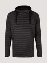 Gestreiftes Langarmshirt mit Stehkragen - Männer - black grey grindle stripe Gestreiftes Langarmshirt mit Stehkragen - Männer - black grey grindle stripe - 7 - TOM TAILOR