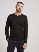 Henley Langarmshirt - Männer - Black Henley Langarmshirt - Männer - Black - 1 - TOM TAILOR
