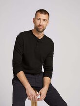 Henley Langarmshirt - Männer - Black Henley Langarmshirt - Männer - Black - 5 - TOM TAILOR