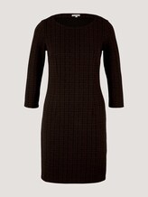 Checked shift dress - Women - black brown structure check Checked shift dress - Women - black brown structure check - 7 - TOM TAILOR