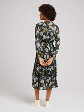 Gemustertes Midi Blusenkleid mit recyceltem Polyester - Frauen - green large floral design Gemustertes Midi Blusenkleid mit recyceltem Polyester - Frauen - green large floral design - 2 - TOM TAILOR