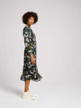 Gemustertes Midi Blusenkleid mit recyceltem Polyester - Frauen - green large floral design Gemustertes Midi Blusenkleid mit recyceltem Polyester - Frauen - green large floral design - 3 - TOM TAILOR
