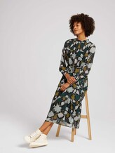 Gemustertes Midi Blusenkleid mit recyceltem Polyester - Frauen - green large floral design Gemustertes Midi Blusenkleid mit recyceltem Polyester - Frauen - green large floral design - 5 - TOM TAILOR