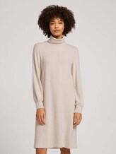 Meliertes Minikleid mit Rollkragen - Frauen - cold beige melange Meliertes Minikleid mit Rollkragen - Frauen - cold beige melange - 1 - TOM TAILOR