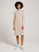 Meliertes Minikleid mit Rollkragen - Frauen - cold beige melange Meliertes Minikleid mit Rollkragen - Frauen - cold beige melange - 3 - TOM TAILOR