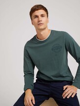 Langarmshirt mit Brustprint - Männer - Dark Gable Green Langarmshirt mit Brustprint - Männer - Dark Gable Green - 5 - TOM TAILOR