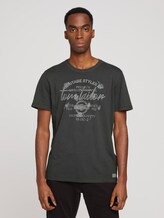 Print T-Shirt im Used Look - Männer - Tarmac Grey Print T-Shirt im Used Look - Männer - Tarmac Grey - 1 - TOM TAILOR