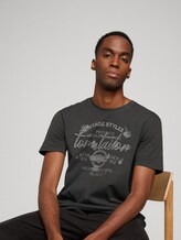 Print T-Shirt im Used Look - Männer - Tarmac Grey Print T-Shirt im Used Look - Männer - Tarmac Grey - 5 - TOM TAILOR