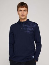 Langarm Poloshirt mit Print - Männer - Sky Captain Blue Langarm Poloshirt mit Print - Männer - Sky Captain Blue - 1 - TOM TAILOR