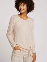 Gemêleerd shirt met lange mouwen en knoopdetail - Vrouwen - smooth light sand melange Gemêleerd shirt met lange mouwen en knoopdetail - Vrouwen - smooth light sand melange - 5 - TOM TAILOR