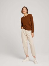 Gepunkteter Pullover aus nachhaltiger Baumwolle - Frauen - amber brown Gepunkteter Pullover aus nachhaltiger Baumwolle - Frauen - amber brown - 3 - TOM TAILOR Denim