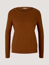 Gepunkteter Pullover aus nachhaltiger Baumwolle - Frauen - amber brown Gepunkteter Pullover aus nachhaltiger Baumwolle - Frauen - amber brown - 7 - TOM TAILOR Denim