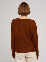 Pullover mit U-Boot Ausschnitt - Frauen - amber brown melange Pullover mit U-Boot Ausschnitt - Frauen - amber brown melange - 2 - TOM TAILOR Denim