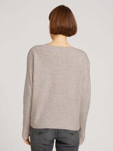 Pullover mit U-Boot Ausschnitt - Frauen - cold beige melange Pullover mit U-Boot Ausschnitt - Frauen - cold beige melange - 2 - TOM TAILOR Denim