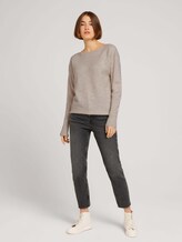 Pullover mit U-Boot Ausschnitt - Frauen - cold beige melange Pullover mit U-Boot Ausschnitt - Frauen - cold beige melange - 3 - TOM TAILOR Denim