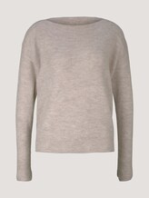 Pullover mit U-Boot Ausschnitt - Frauen - cold beige melange Pullover mit U-Boot Ausschnitt - Frauen - cold beige melange - 7 - TOM TAILOR Denim