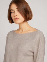 Pullover mit U-Boot Ausschnitt - Frauen - cold beige melange Pullover mit U-Boot Ausschnitt - Frauen - cold beige melange - 9 - TOM TAILOR Denim