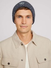 Strickmütze mit Logo - Männer - navy white knitted mouline Strickmütze mit Logo - Männer - navy white knitted mouline - 5 - TOM TAILOR