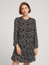 Gemustertes Kleid aus fließenden Chiffon - Frauen - black flower print Gemustertes Kleid aus fließenden Chiffon - Frauen - black flower print - 1 - TOM TAILOR Denim