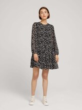 Gemustertes Kleid aus fließenden Chiffon - Frauen - black flower print Gemustertes Kleid aus fließenden Chiffon - Frauen - black flower print - 3 - TOM TAILOR Denim