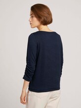 Dotted sweatshirt with ribbed cuffs - Women - Sky Captain Blue Dotted sweatshirt with ribbed cuffs - Women - Sky Captain Blue - 2 - TOM TAILOR Denim