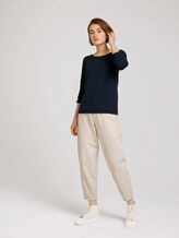 Dotted sweatshirt with ribbed cuffs - Women - Sky Captain Blue Dotted sweatshirt with ribbed cuffs - Women - Sky Captain Blue - 3 - TOM TAILOR Denim