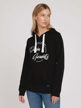 sweatshirt met capuchon en logoprint - Vrouwen - deep black sweatshirt met capuchon en logoprint - Vrouwen - deep black - 1 - TOM TAILOR Denim