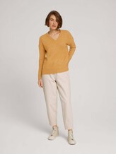 trui met V-hals - Vrouwen - camel melange trui met V-hals - Vrouwen - camel melange - 3 - TOM TAILOR Denim